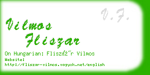 vilmos fliszar business card